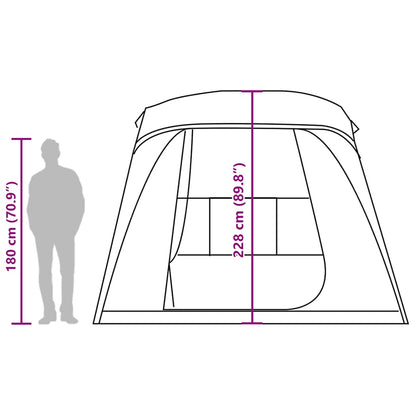 vidaXL Camping Tent with Porch Dome 5-Person Green Waterproof