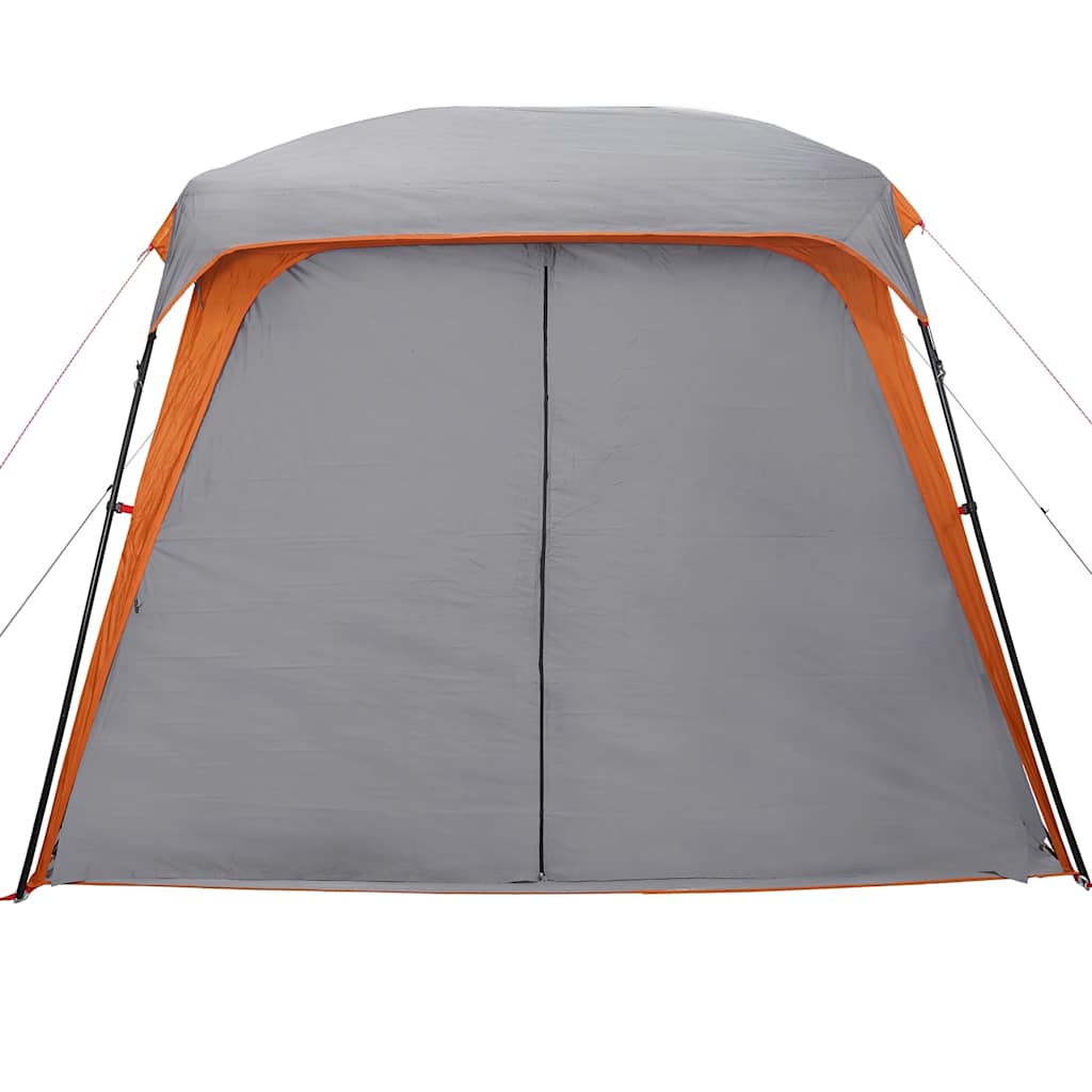vidaXL Camping Tent with Porch Dome 5-Person Grey and Orange Waterproof