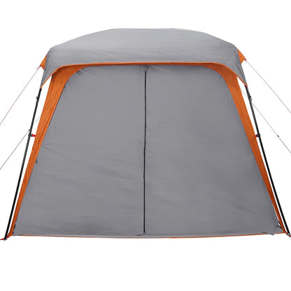 vidaXL Camping Tent with Porch Dome 5-Person Grey and Orange Waterproof