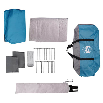 vidaXL Family Tent with Porch Dome 9-Person Blue Waterproof