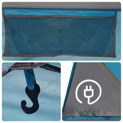 vidaXL Family Tent with Porch Dome 9-Person Blue Waterproof