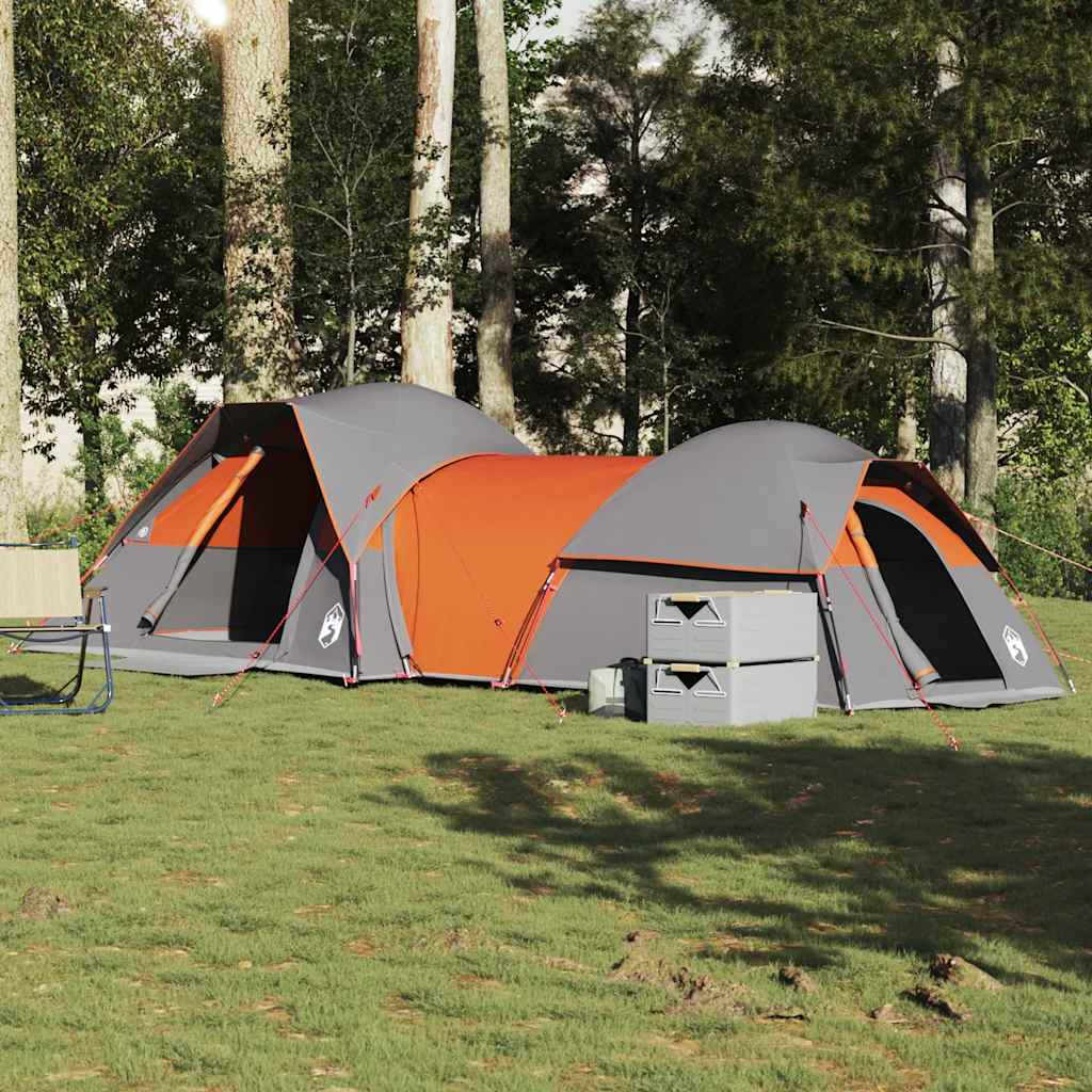 vidaXL Camping Tent 5-Person Grey and Orange Waterproof - 37700