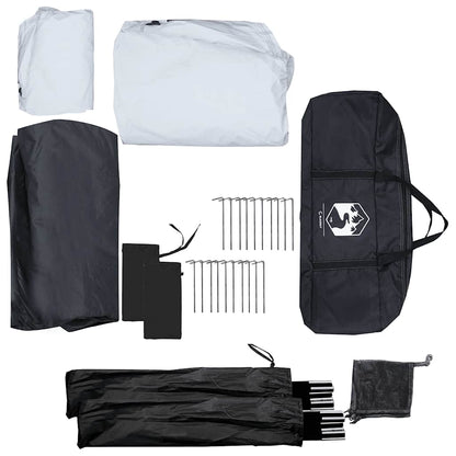 vidaXL Camping Tent 5-Person White Blackout Fabric Waterproof