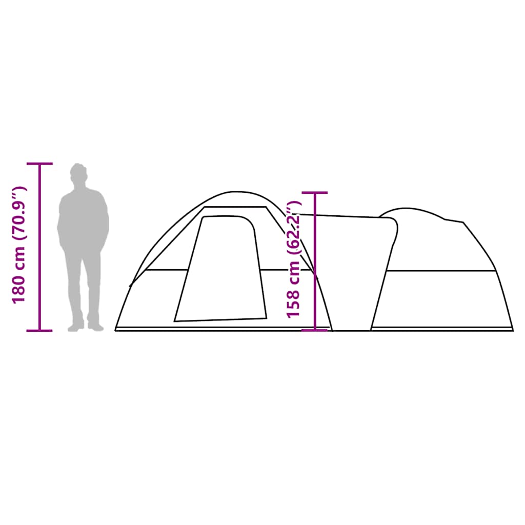 vidaXL Camping Tent 5-Person White Blackout Fabric Waterproof