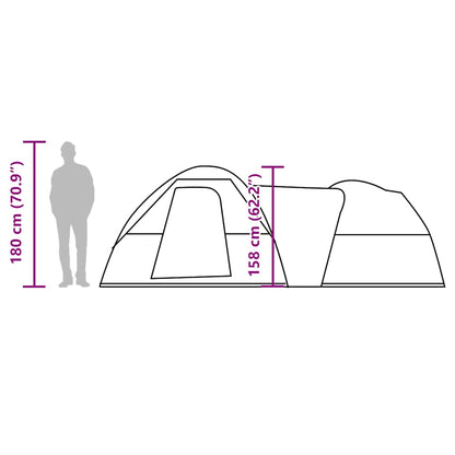 vidaXL Camping Tent 5-Person White Blackout Fabric Waterproof