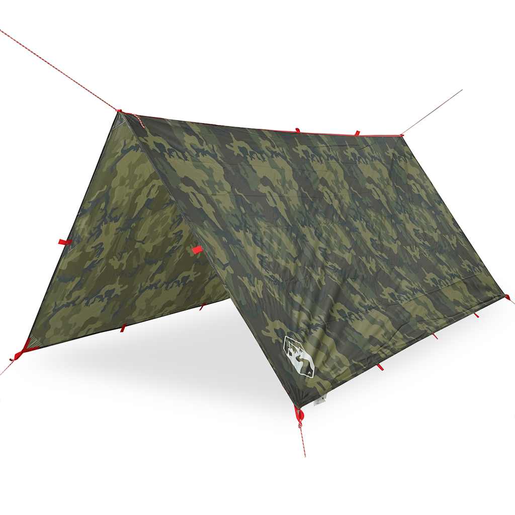 vidaXL Camping Tarp Camouflage 366x306 cm Waterproof - Green