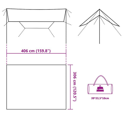 vidaXL Camping Tarp Brown 406x306 cm Waterproof