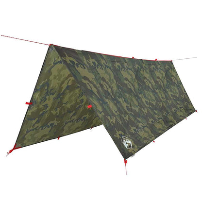 vidaXL Camping Tarp Camouflage 406x306 cm Waterproof - Green