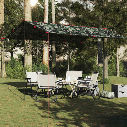 vidaXL Camping Tarp Camouflage 406x306 cm Waterproof - Green