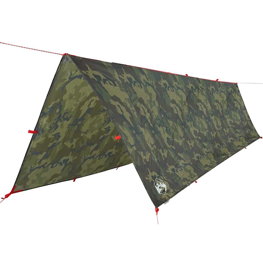 vidaXL Camping Tarp Camouflage 506x306 cm Waterproof - Green