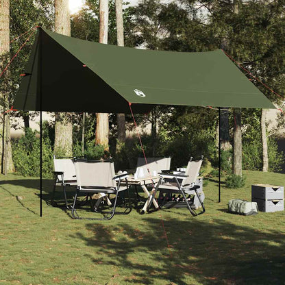 vidaXL Camping Tarp Olive Green 438x376x212 cm Waterproof
