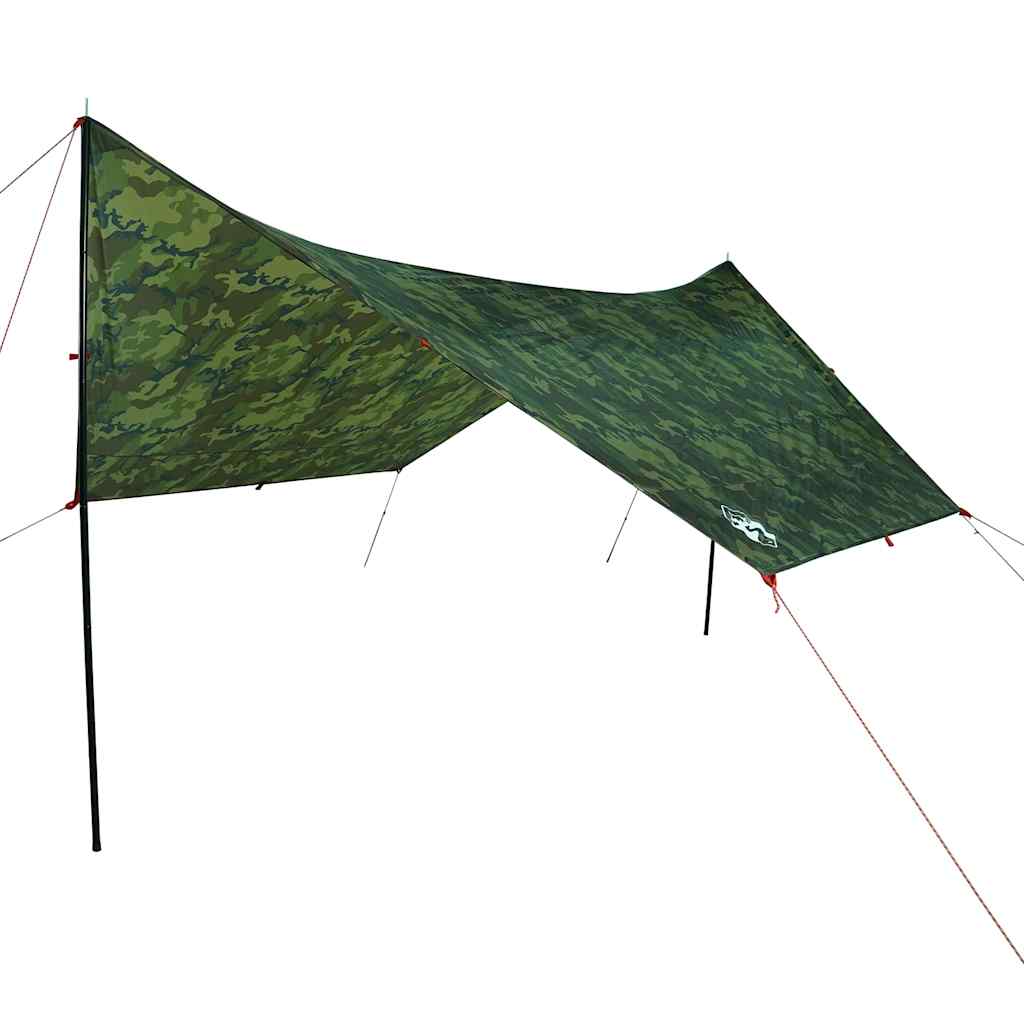 vidaXL Camping Tarp Camouflage 438x376x212 cm Waterproof - Green
