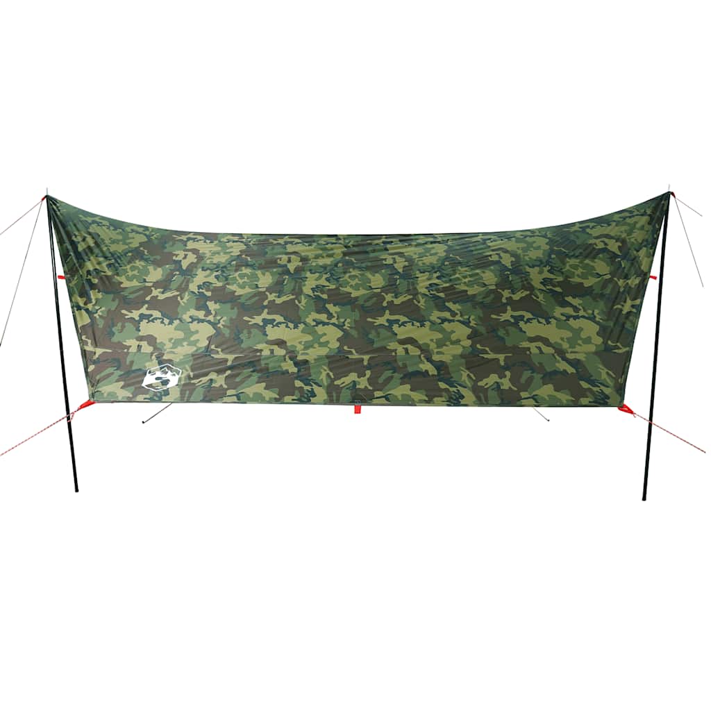 vidaXL Camping Tarp Camouflage 438x376x212 cm Waterproof - Green