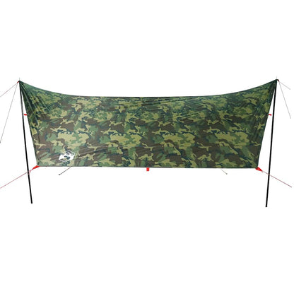 vidaXL Camping Tarp Camouflage 462x306x211 cm Waterproof - Green