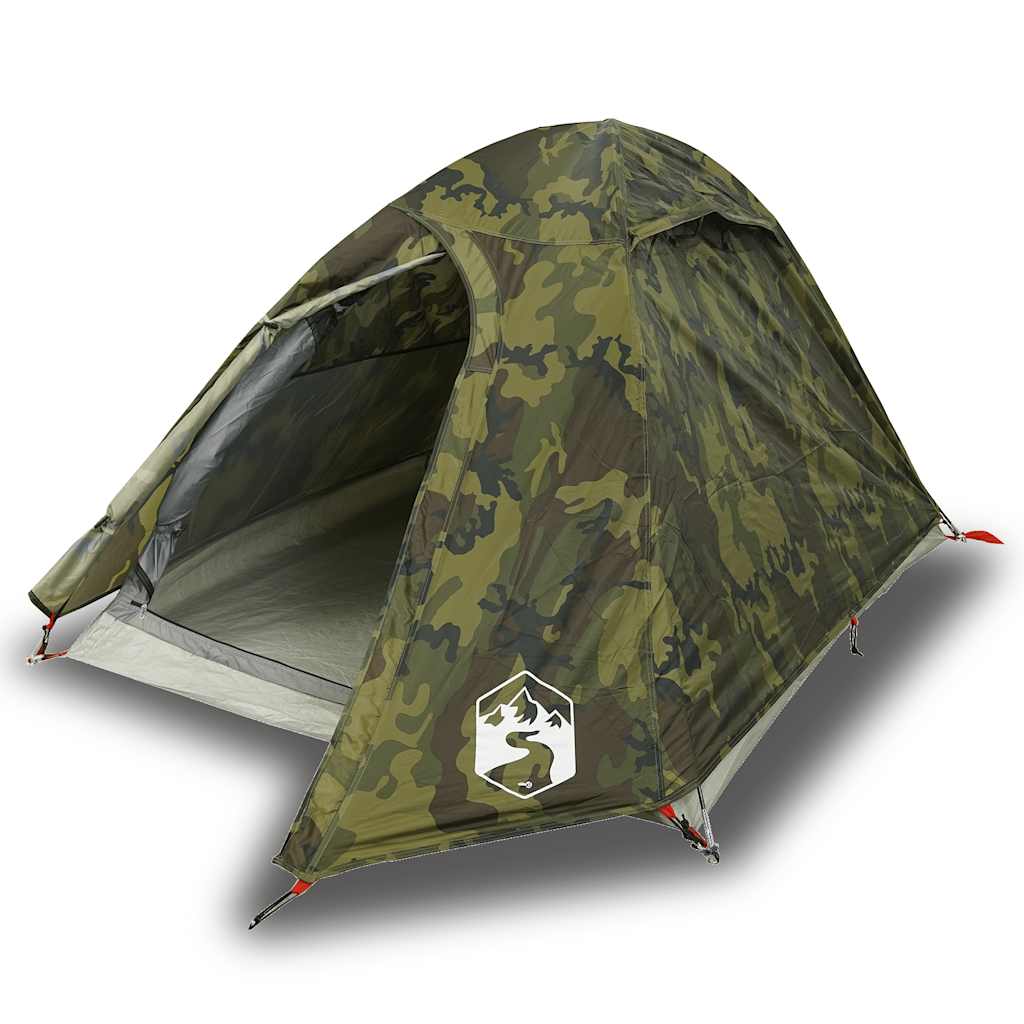 vidaXL Camping Tent Dome 2-Person Camouflage Waterproof - Green