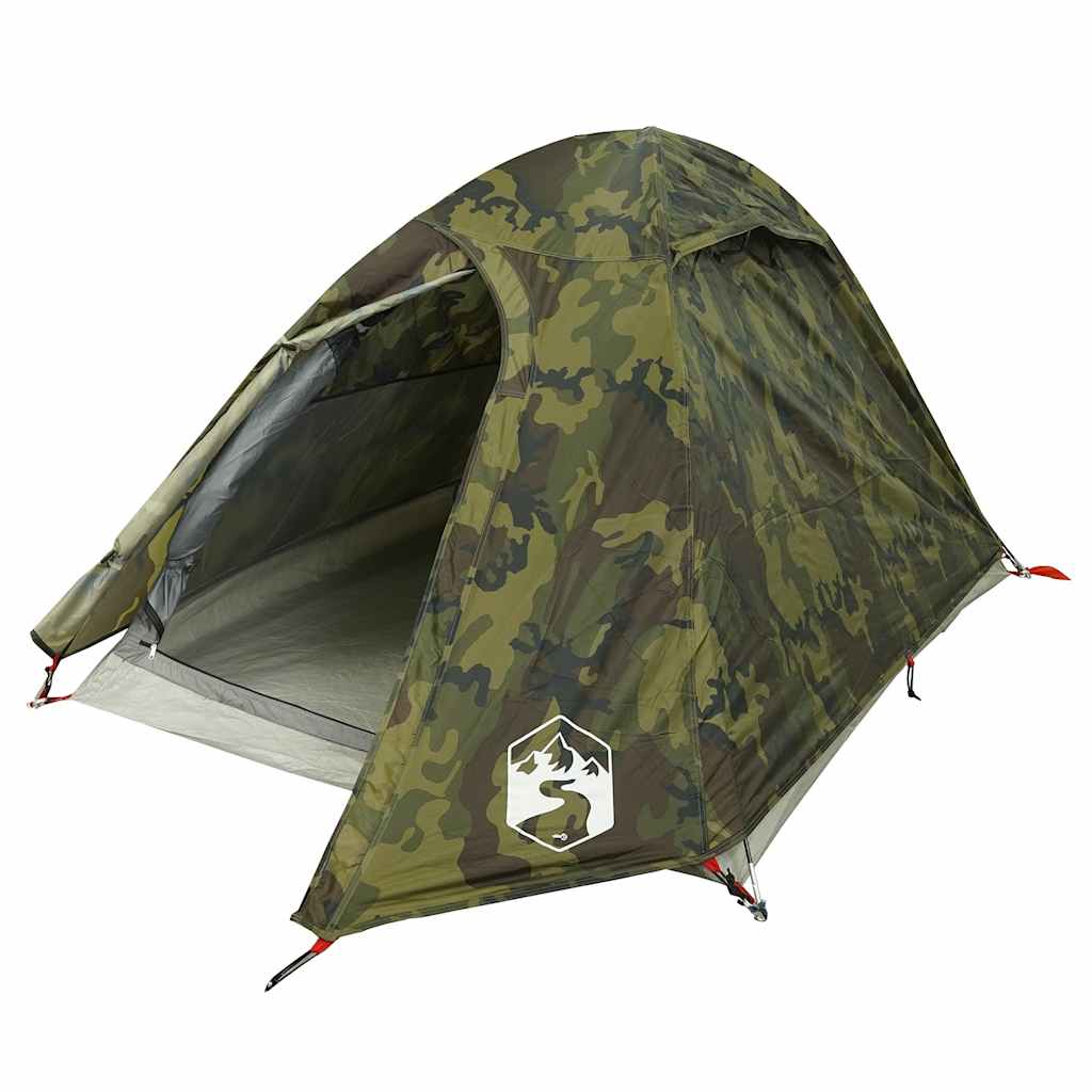 vidaXL Camping Tent Dome 2-Person Camouflage Waterproof - Green
