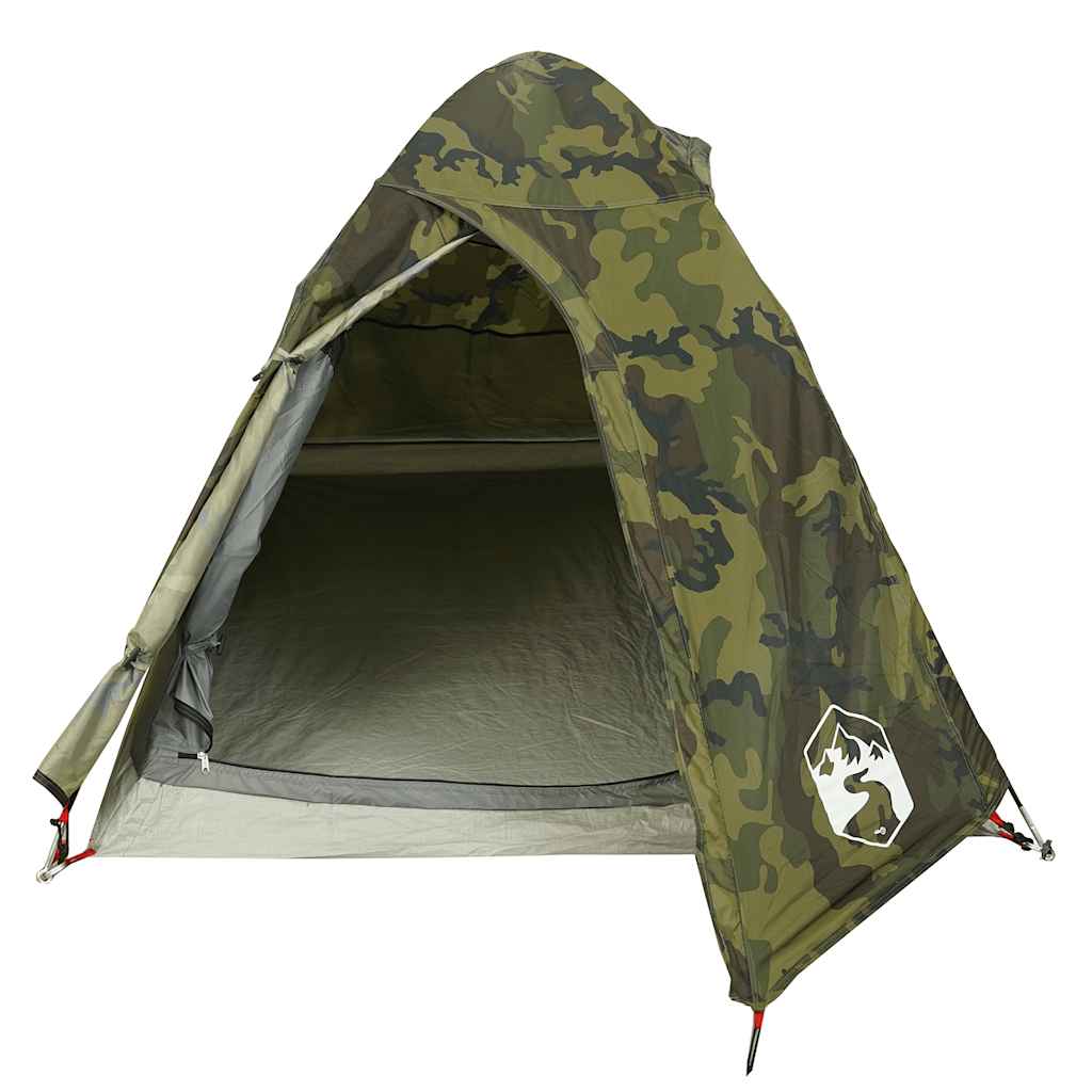 vidaXL Camping Tent Dome 2-Person Camouflage Waterproof - Green