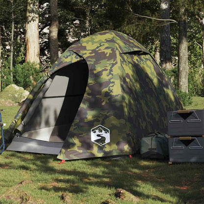 vidaXL Camping Tent Dome 2-Person Camouflage Waterproof - Green