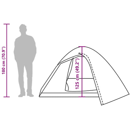 vidaXL Camping Tent Dome 3-Person Olive Green Waterproof