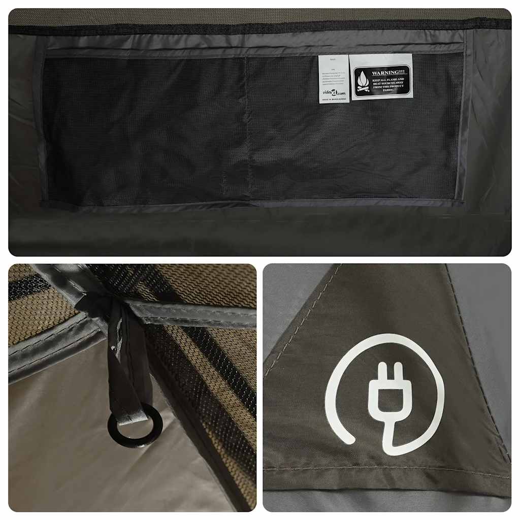 vidaXL Camping Tent Dome 3-Person Brown Waterproof