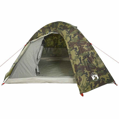 vidaXL Camping Tent Dome 3-Person Camouflage Waterproof - Green