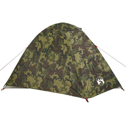 vidaXL Camping Tent Dome 3-Person Camouflage Waterproof - Green