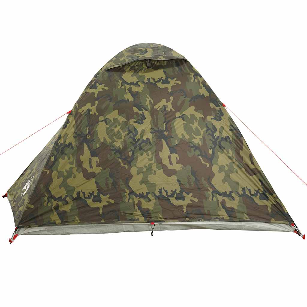 vidaXL Camping Tent Dome 3-Person Camouflage Waterproof - Green