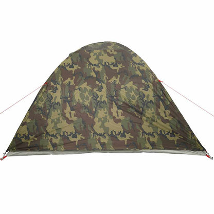 vidaXL Camping Tent Dome 3-Person Camouflage Waterproof - Green