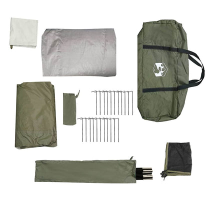 vidaXL Camping Tent Dome 4-Person Olive Green Waterproof