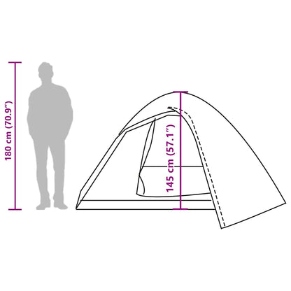 vidaXL Camping Tent Dome 4-Person Olive Green Waterproof