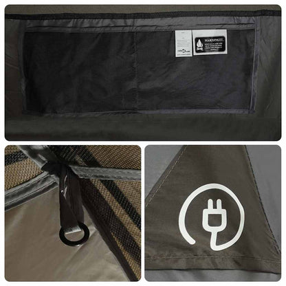 vidaXL Camping Tent Dome 4-Person Brown Waterproof