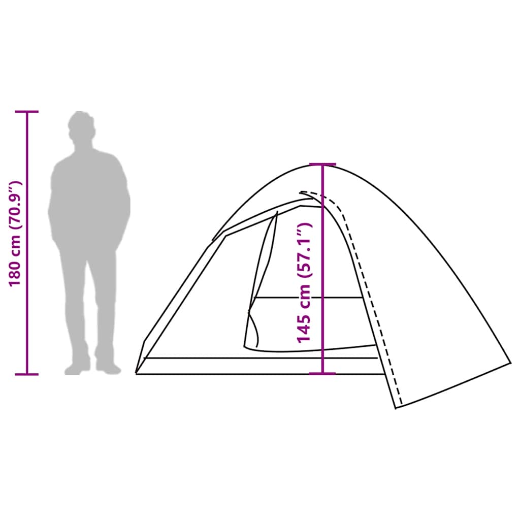 vidaXL Camping Tent Dome 4-Person Camouflage Waterproof - Green