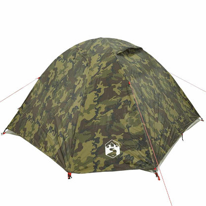 vidaXL Camping Tent Dome 4-Person Camouflage Waterproof - Green