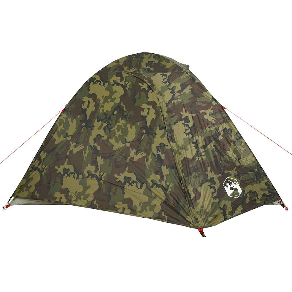 vidaXL Camping Tent Dome 4-Person Camouflage Waterproof - Green