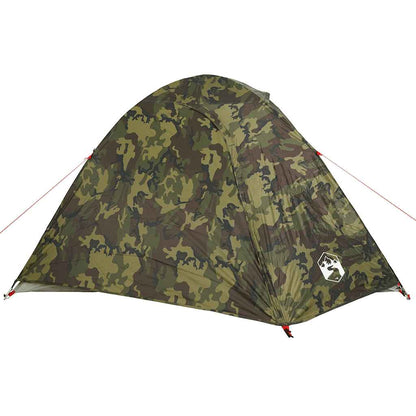 vidaXL Camping Tent Dome 4-Person Camouflage Waterproof - Green