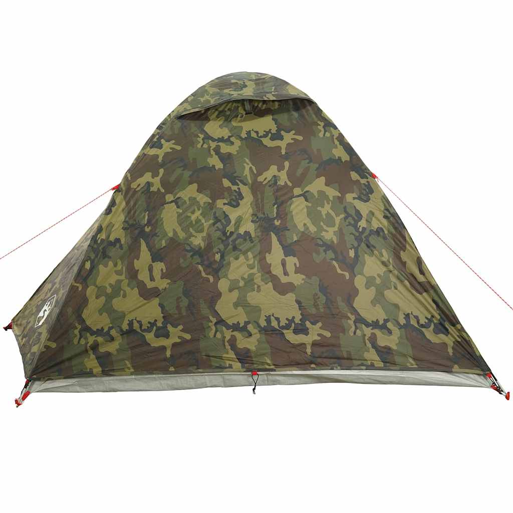 vidaXL Camping Tent Dome 4-Person Camouflage Waterproof - Green