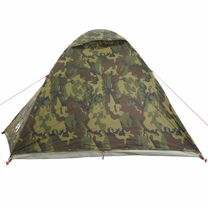 vidaXL Camping Tent Dome 4-Person Camouflage Waterproof - Green