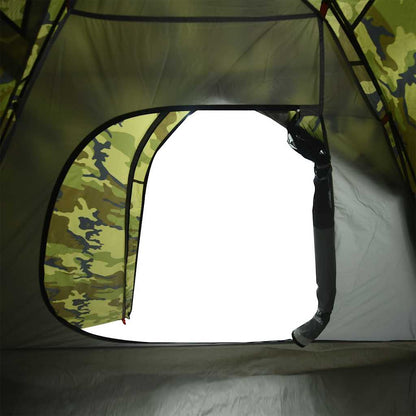 vidaXL Camping Tent Dome 4-Person Camouflage Waterproof - Green