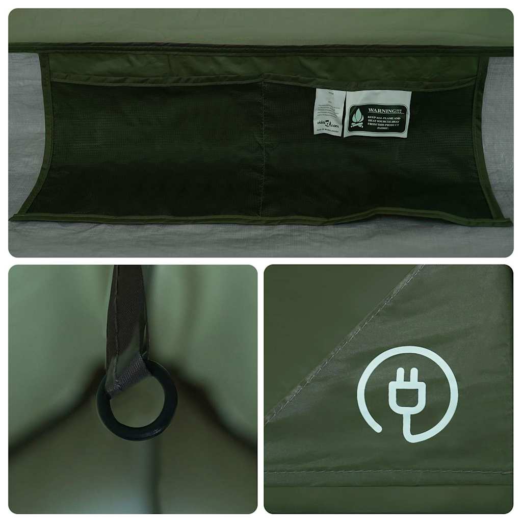 vidaXL Camping Tent 2-Person Olive Green Waterproof