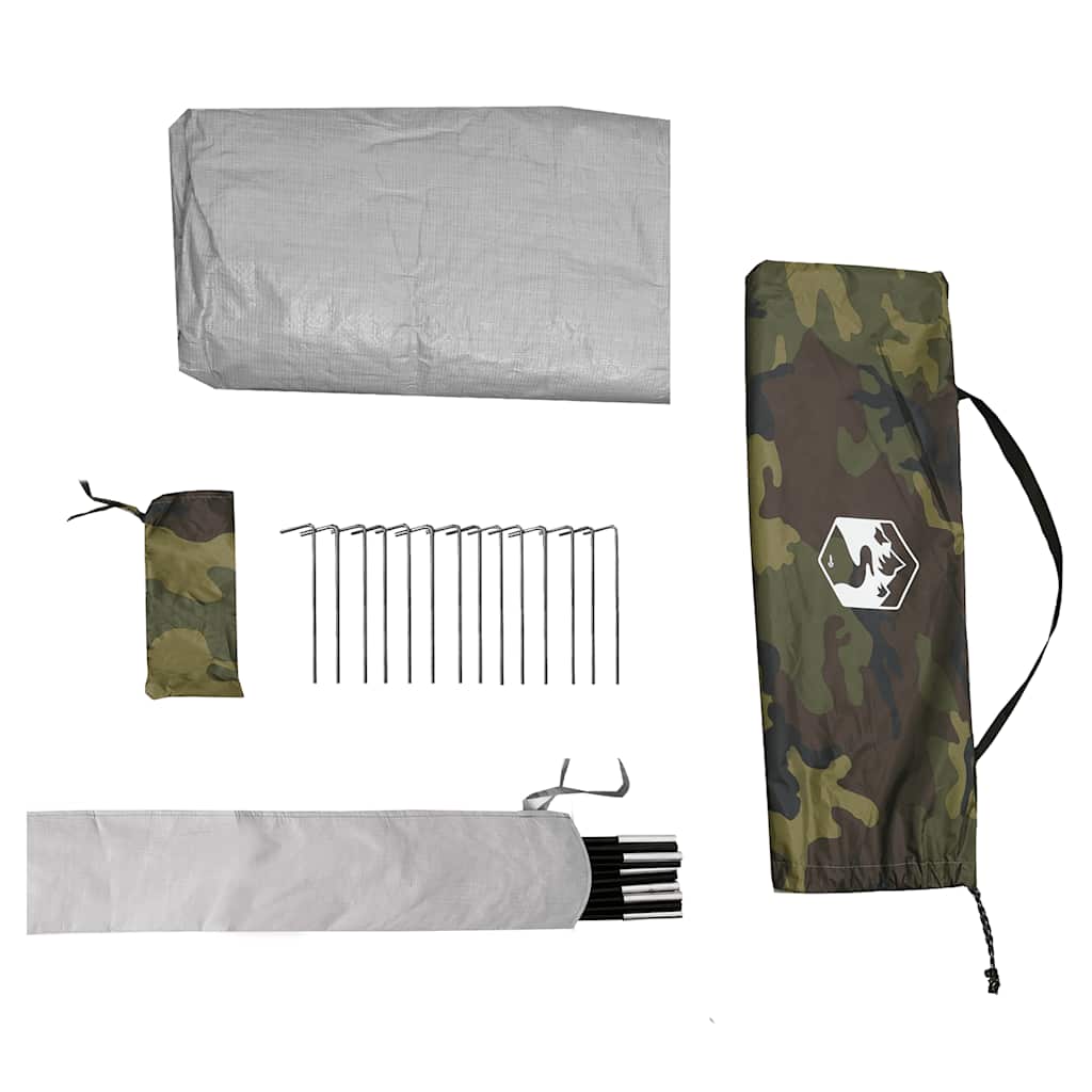 vidaXL Camping Tent 2-Person Camouflage Waterproof - Green