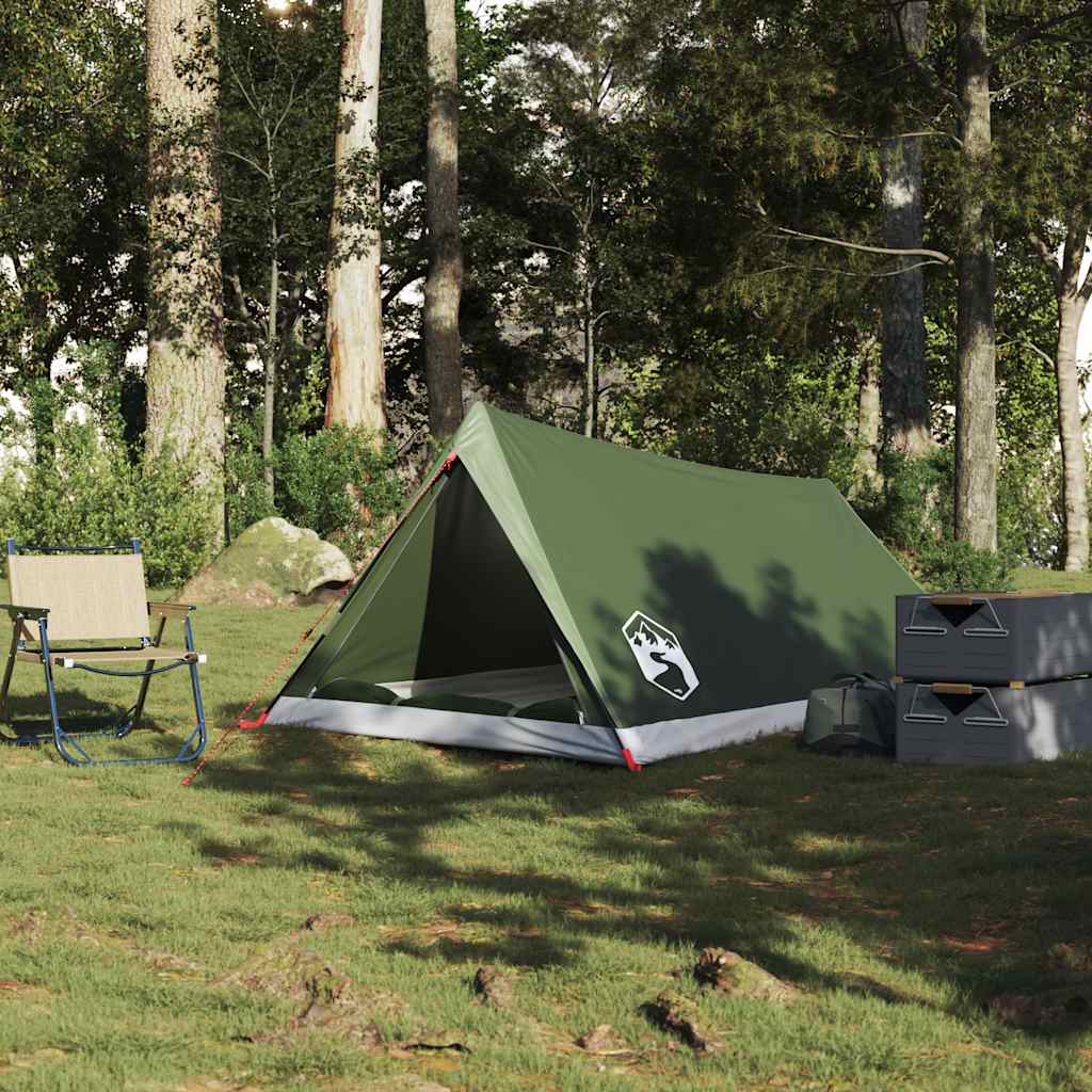 vidaXL Camping Tent 2-Person Olive Green Waterproof - 37886