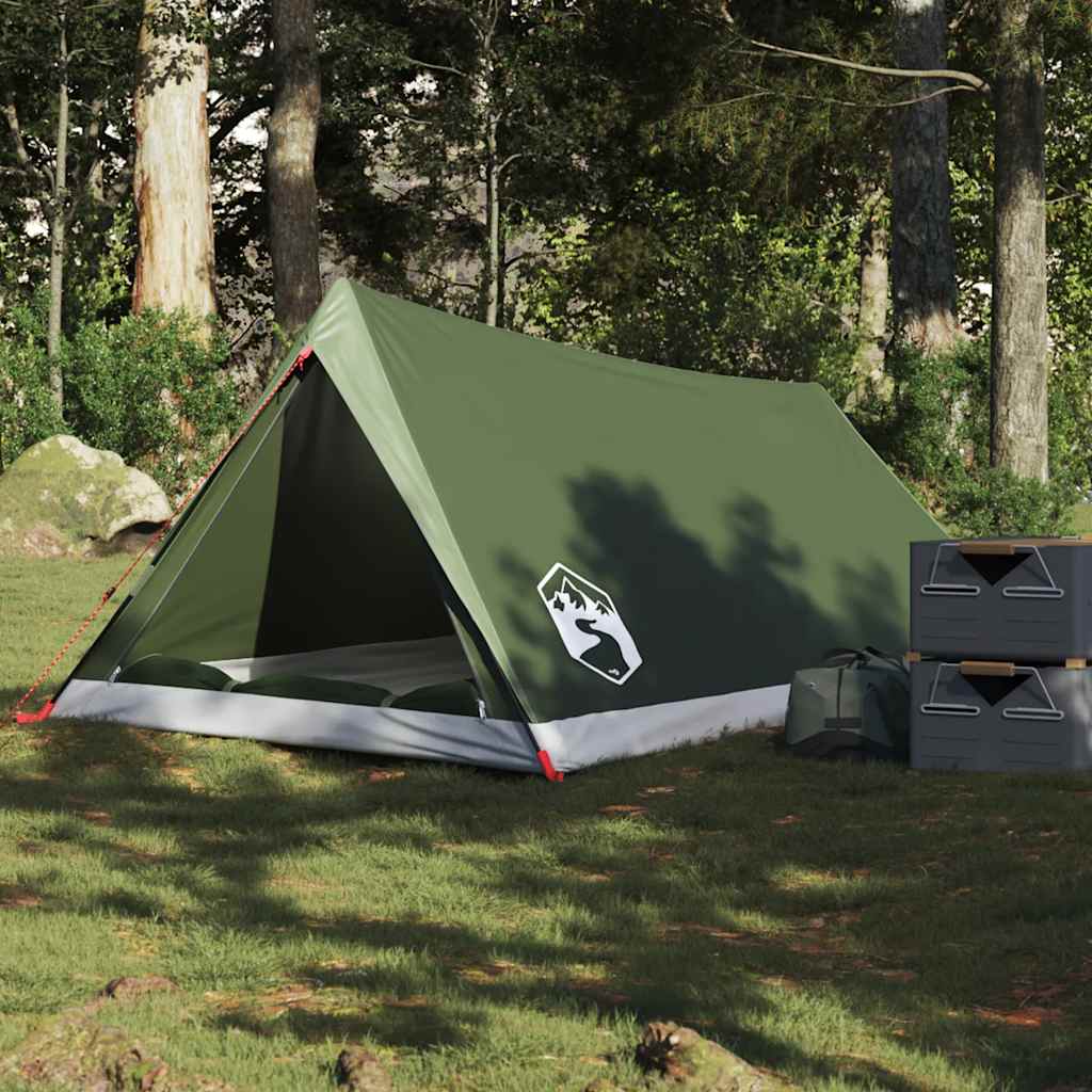 vidaXL Camping Tent 2-Person Olive Green Waterproof - 37886