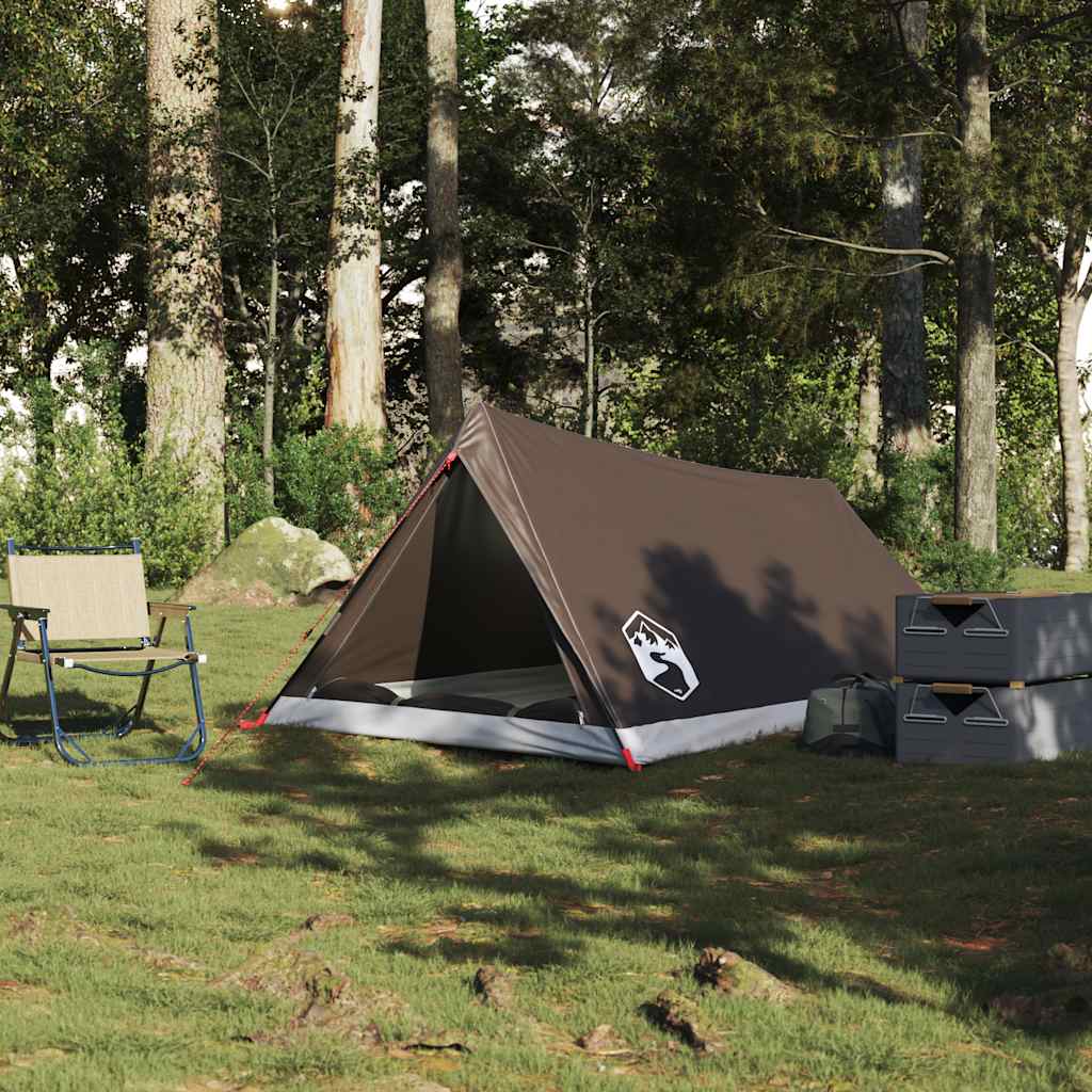 vidaXL Camping Tent 2-Person Brown Waterproof - 37890