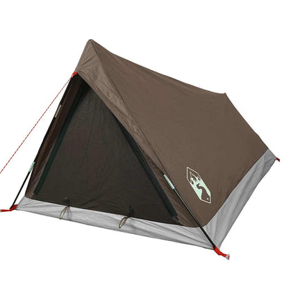 vidaXL Camping Tent 2-Person Brown Waterproof - 37890