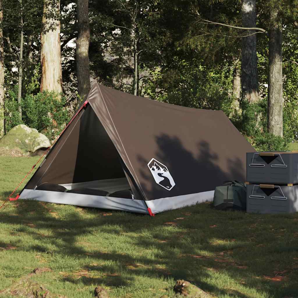vidaXL Camping Tent 2-Person Brown Waterproof - 37890