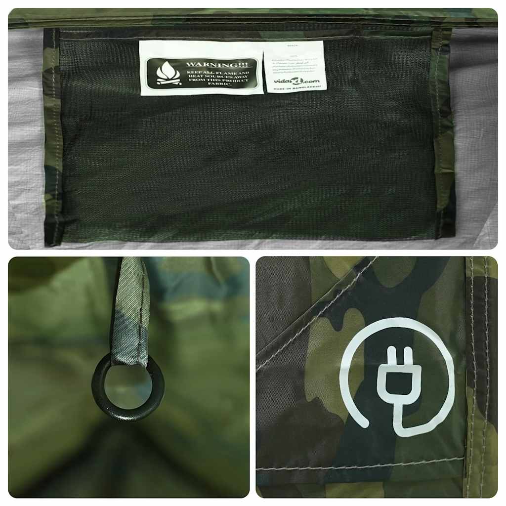 vidaXL Camping Tent 2-Person Camouflage Waterproof - Green - 37895