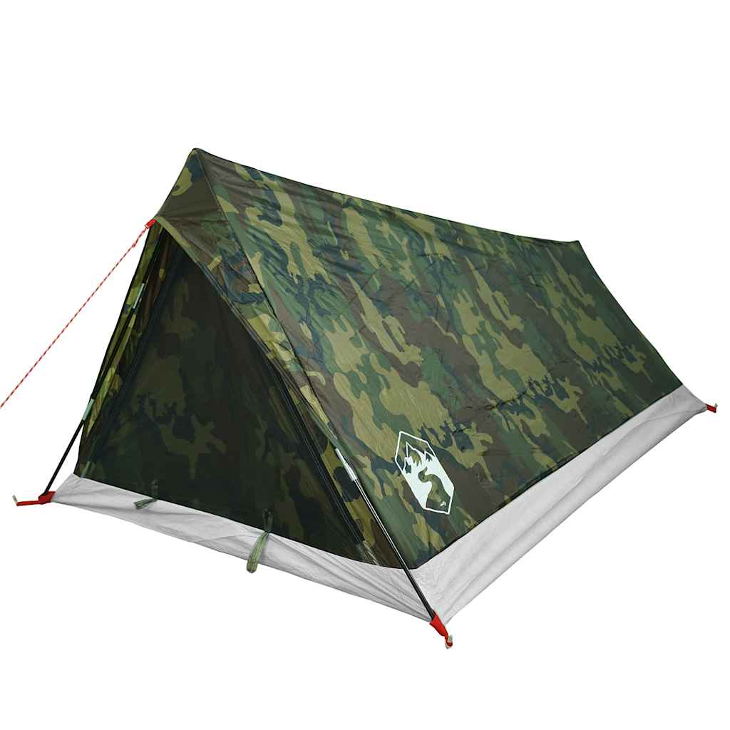 vidaXL Camping Tent 2-Person Camouflage Waterproof - Green - 37895