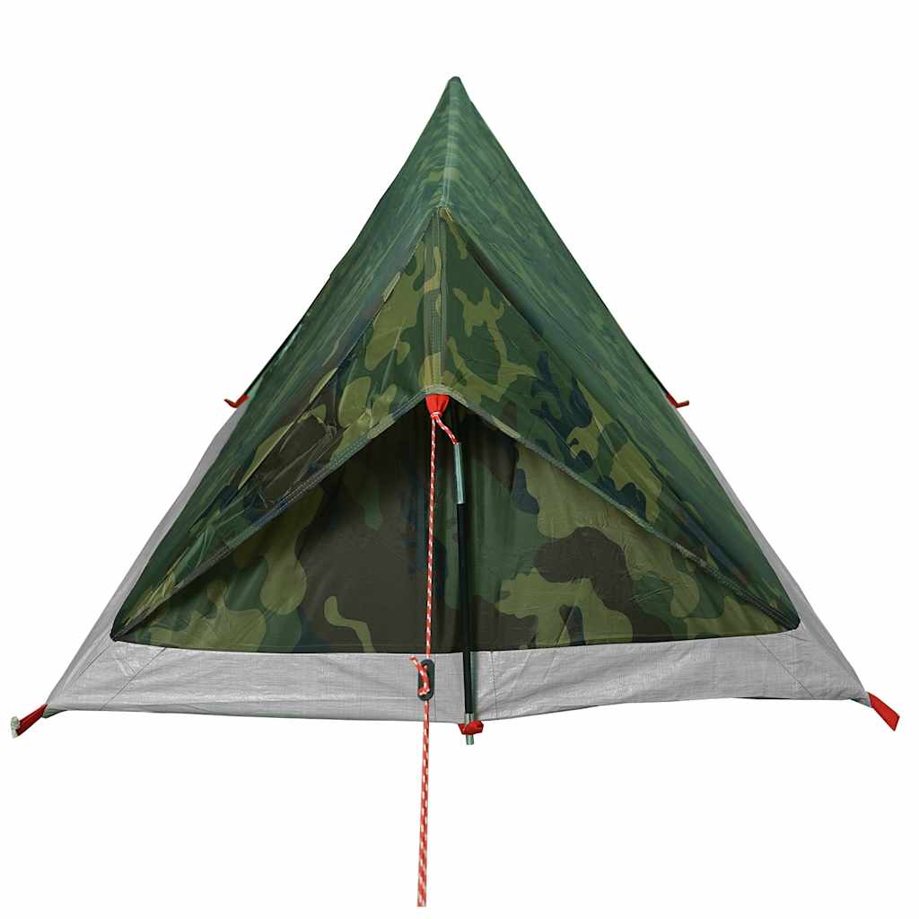vidaXL Camping Tent 2-Person Camouflage Waterproof - Green - 37895