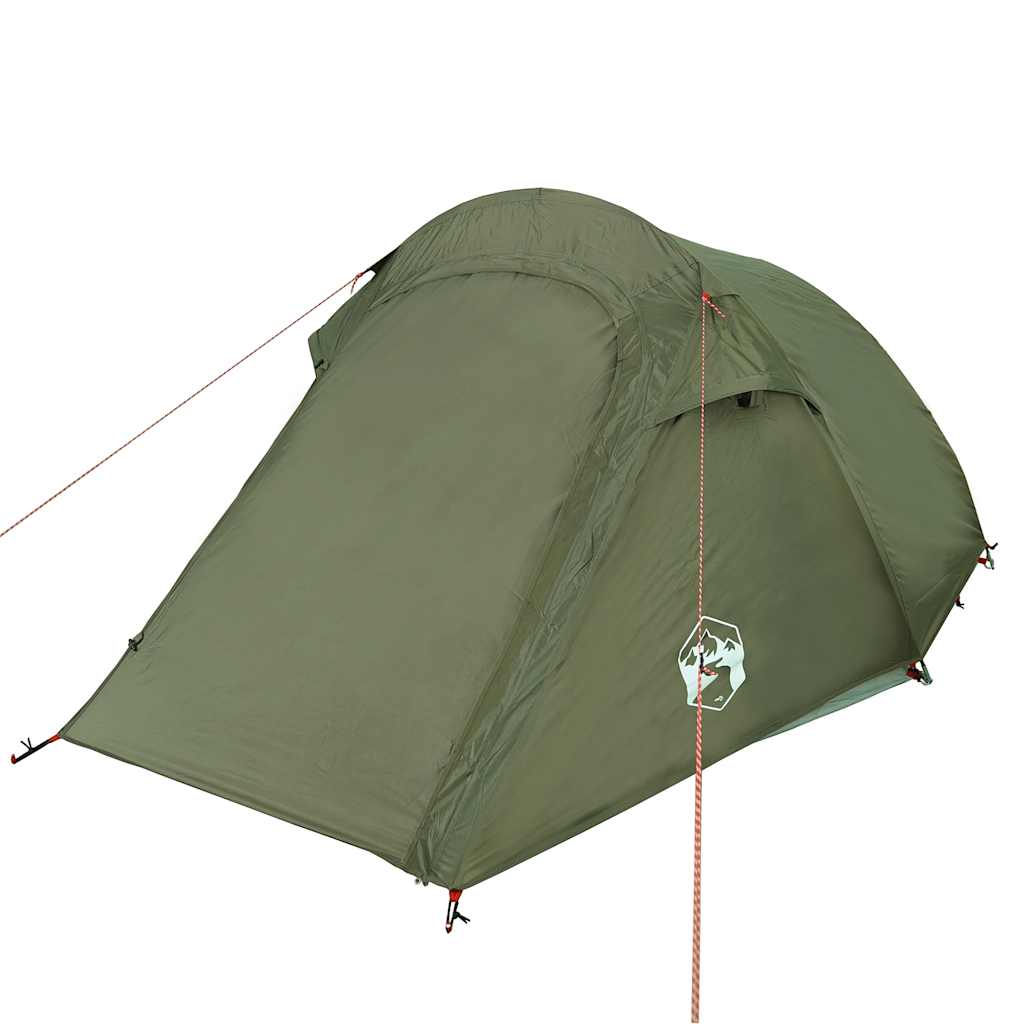 vidaXL Camping Tent Tunnel 3-Person Olive Green Waterproof