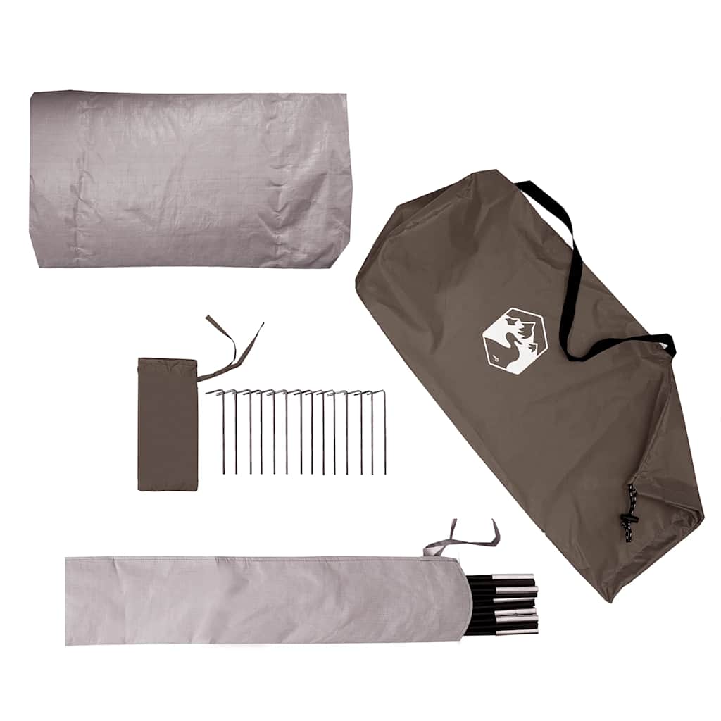 vidaXL Camping Tent Tunnel 3-Person Brown Waterproof